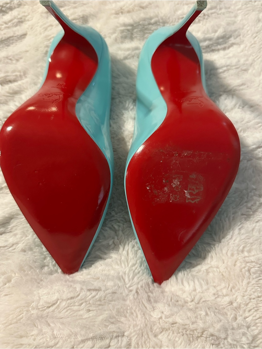 Rare Christian Louboutin Women's Hot Chick Heels in Turquoise - Picture 7 of 8
